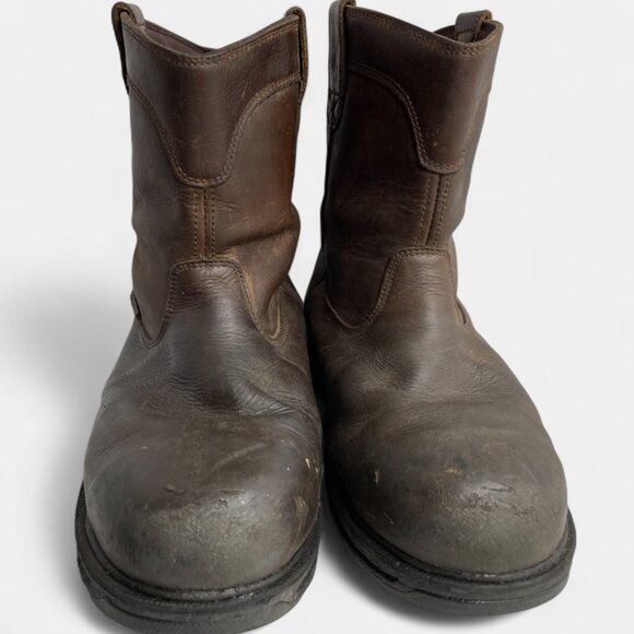 Herman Survivors Men's 10 Leather Steel Toe Waterproof Boots Cowboy Work Biker - Picture 3 of 14